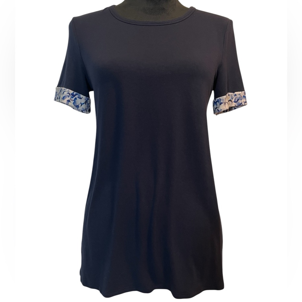 St. John women’s short sleeve top shirt small navy
